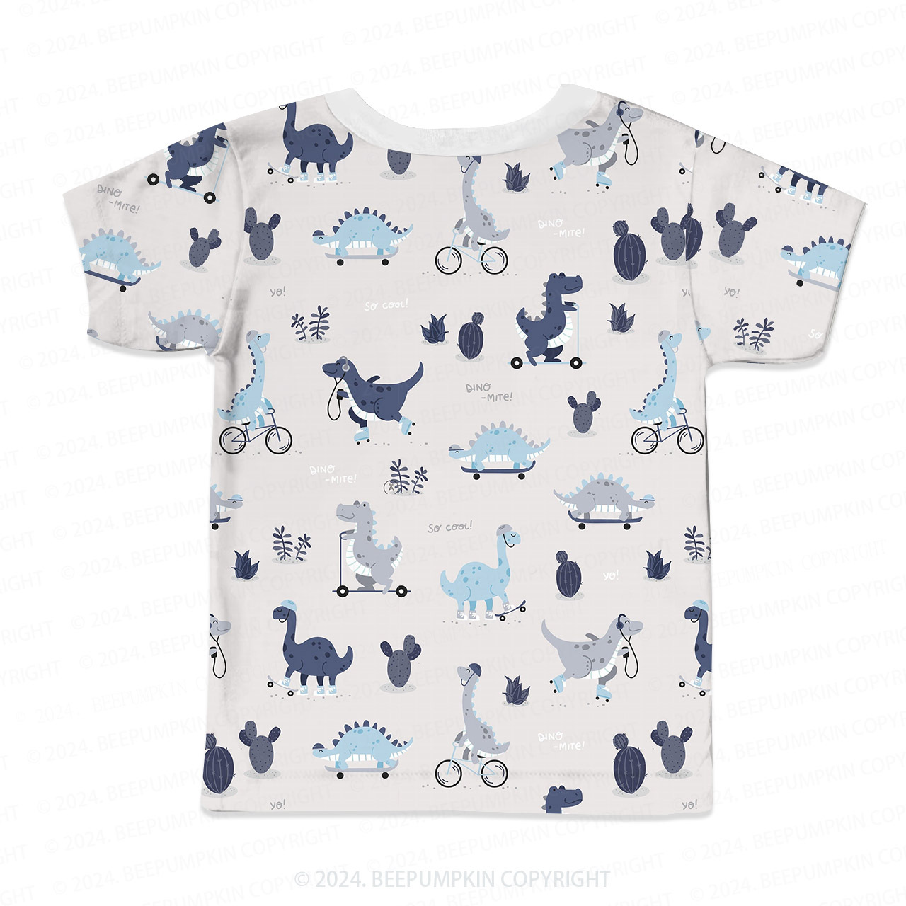 City Riding Dinosaur All Over Print Kids Tees