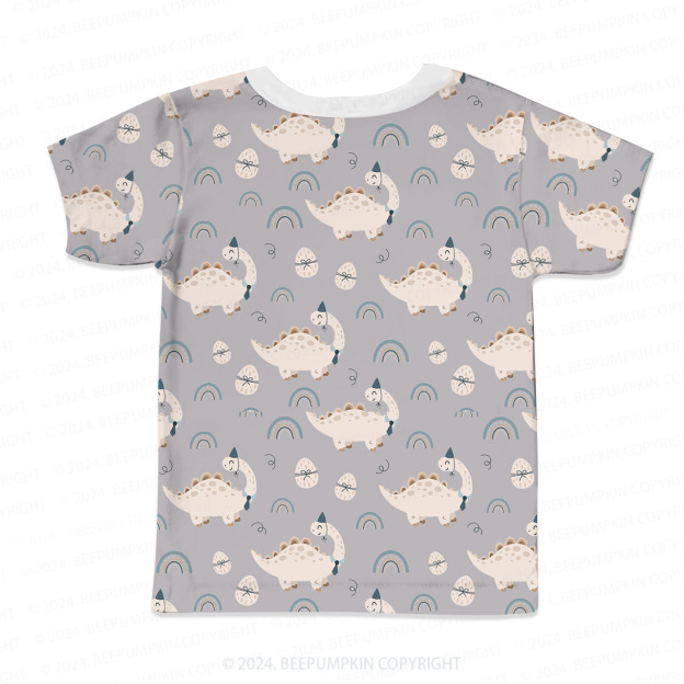 Birthday Dinosaur All Over Print Kids Tees