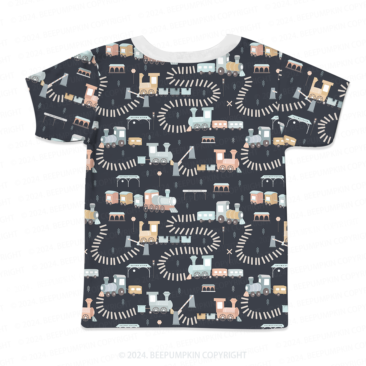 Running Retro Train All Over Print Kids Tees