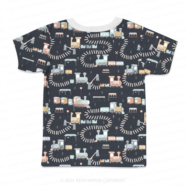 Running Retro Train All Over Print Kids Tees