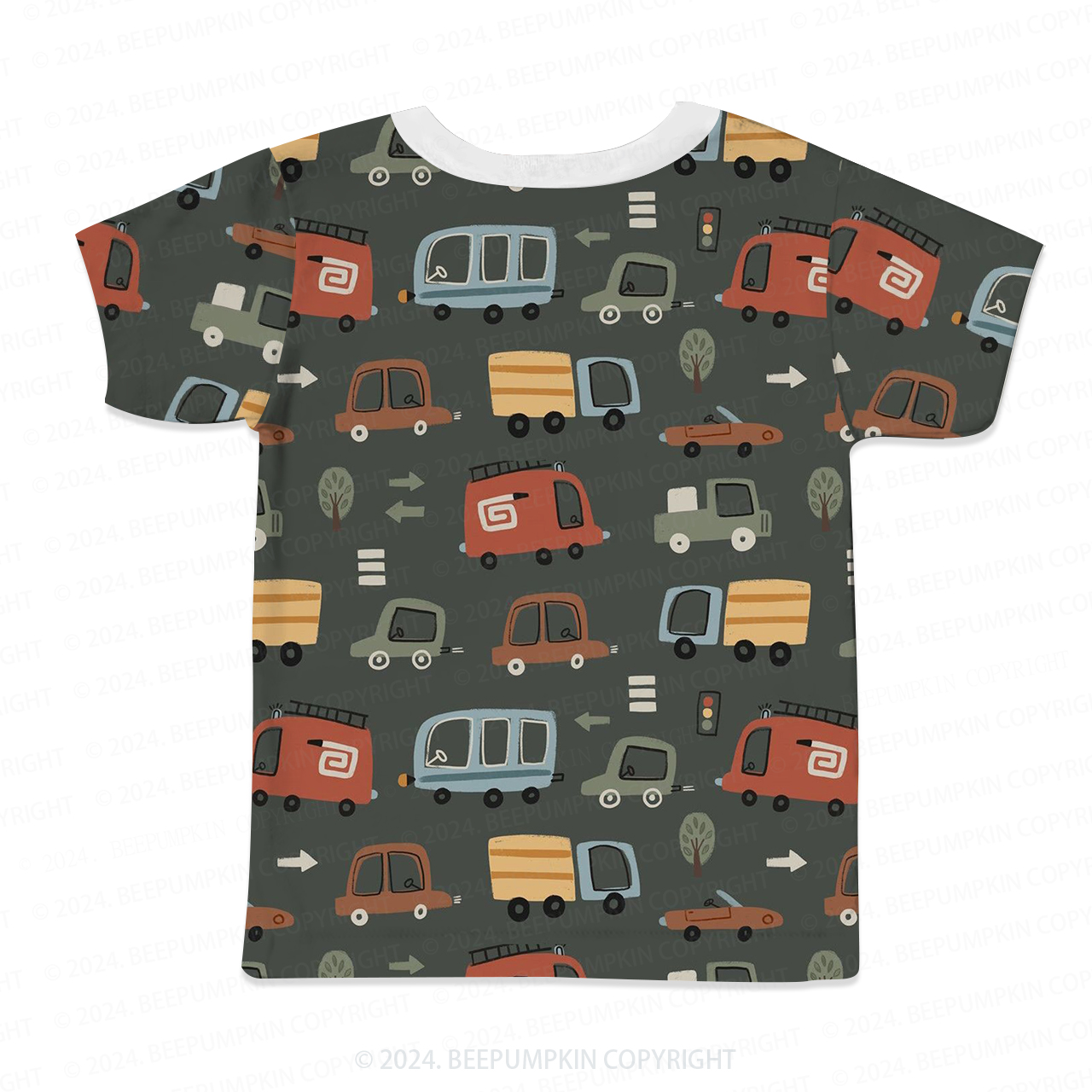 Cartoon City Transportation All Over Print Kids Tees