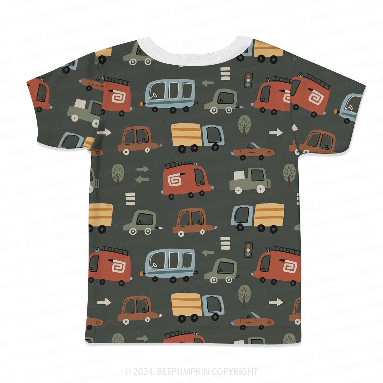 Cartoon City Transportation All Over Print Kids Tees
