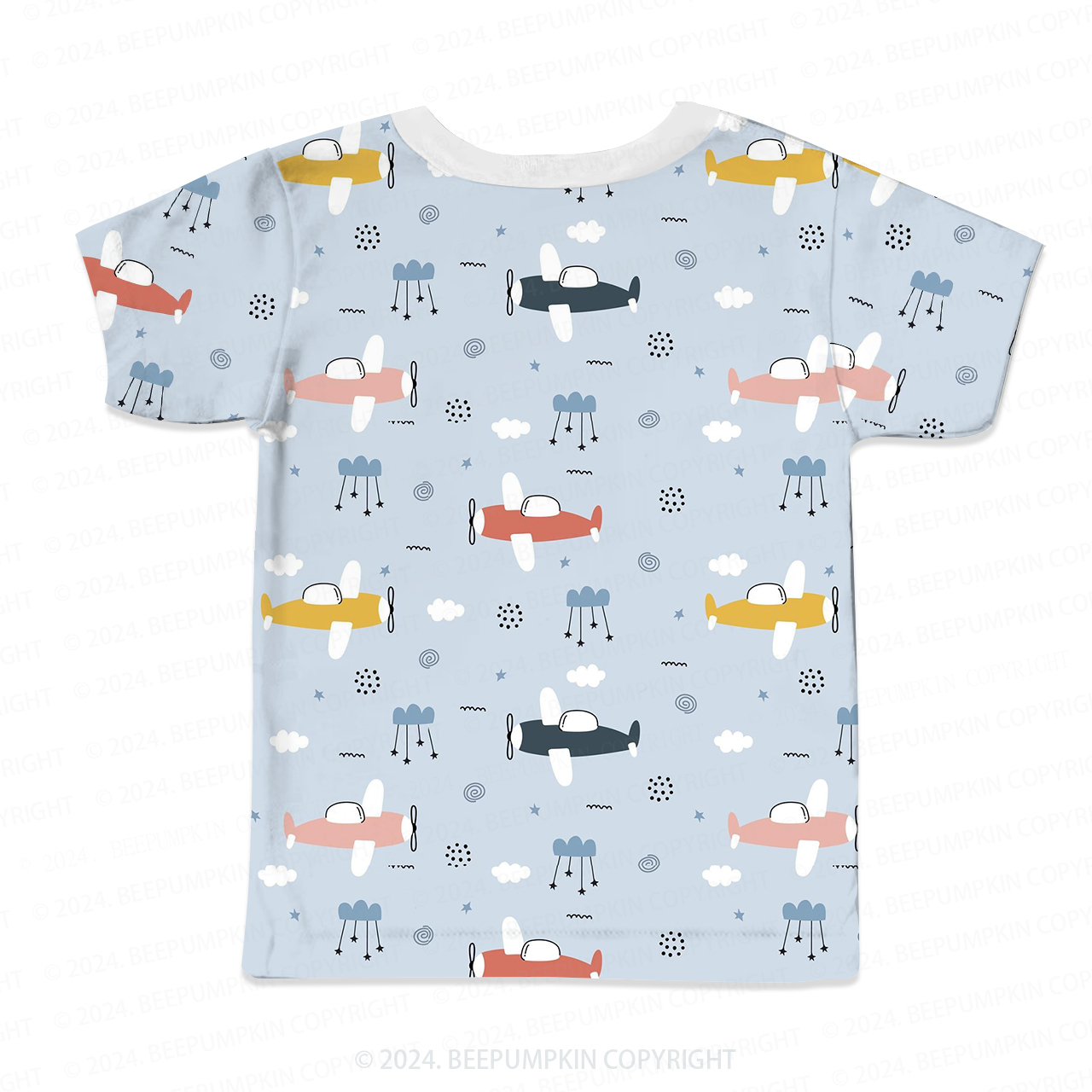 Airplane In Blue Sky All Over Print Kids Tees