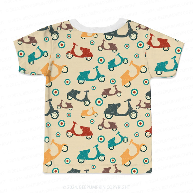 Cartoon Electric Car All Over Print Kids Tees