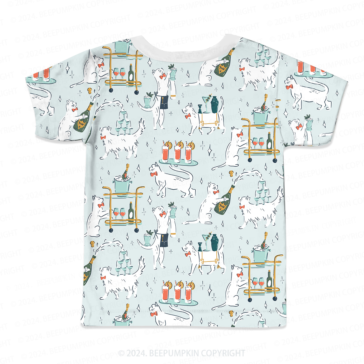 Busy Waiter Cat All Over Print Kids Tees