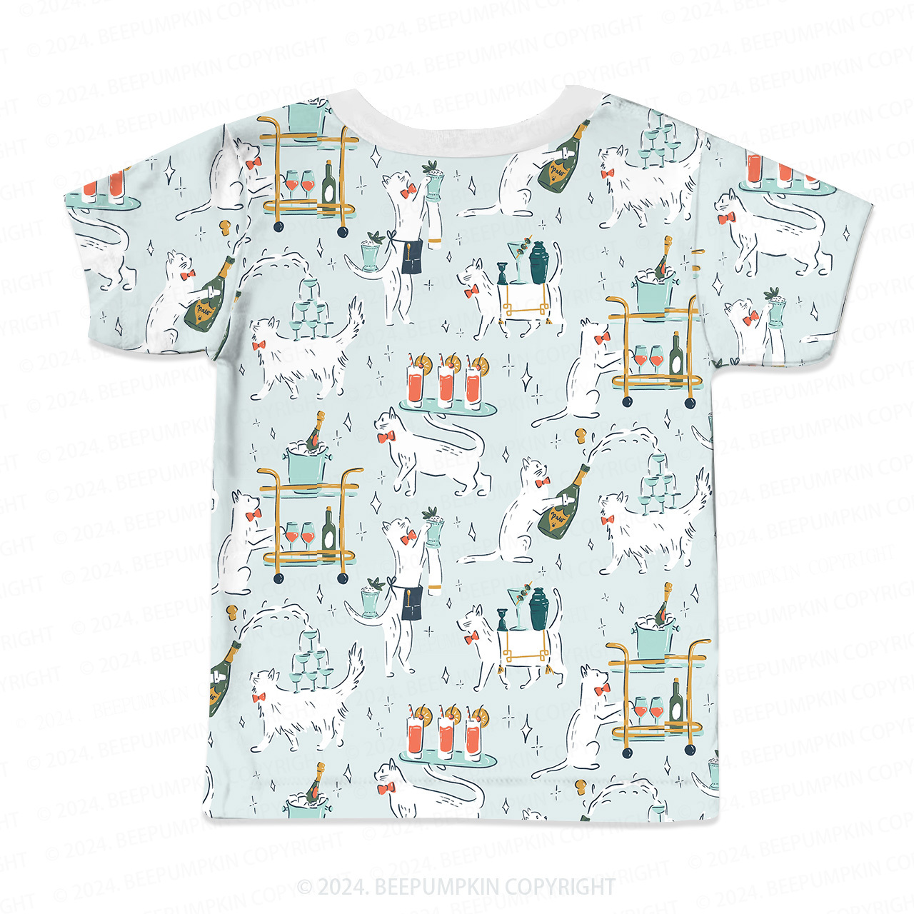 Busy Waiter Cat All Over Print Kids Tees