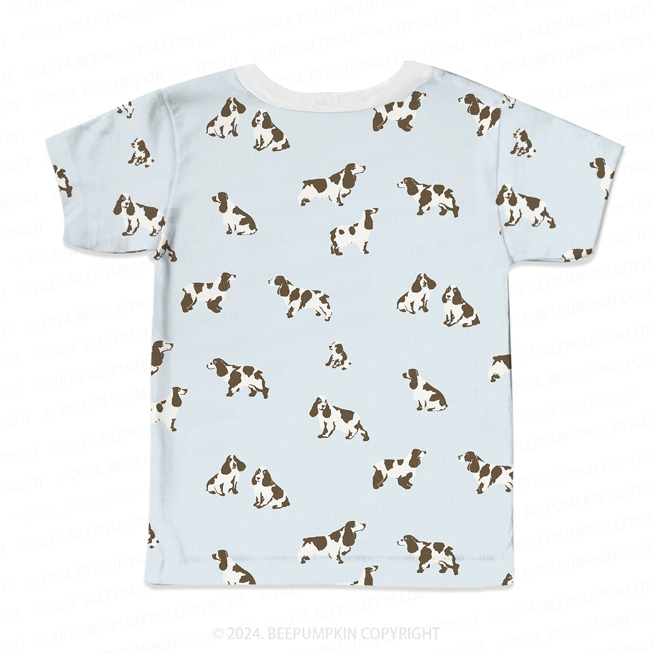 Brown White Dog All Over Print Kids Tees