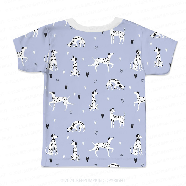 Heart Polka Dot Dog All Over Print Kids Tees