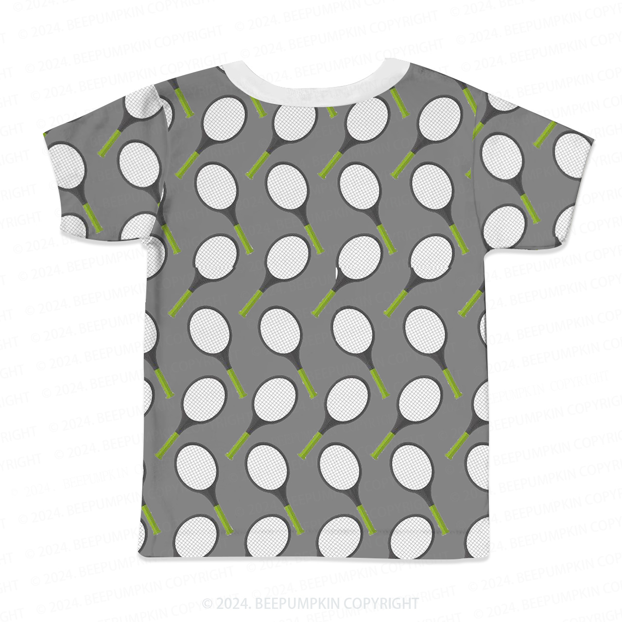 Gray Tennis Racket All Over Print Kids Tees