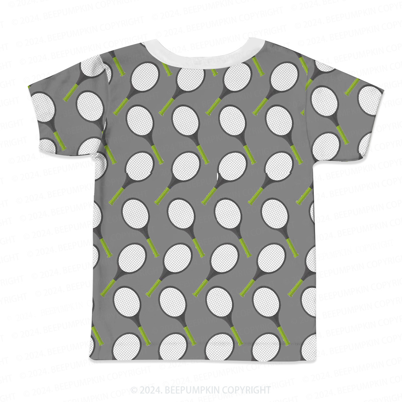 Gray Tennis Racket All Over Print Kids Tees
