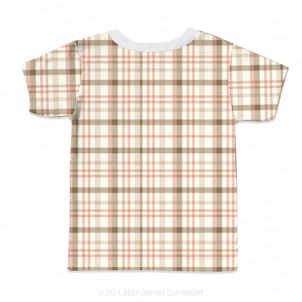 Green Pink Plaid All Over Print Kids Tees