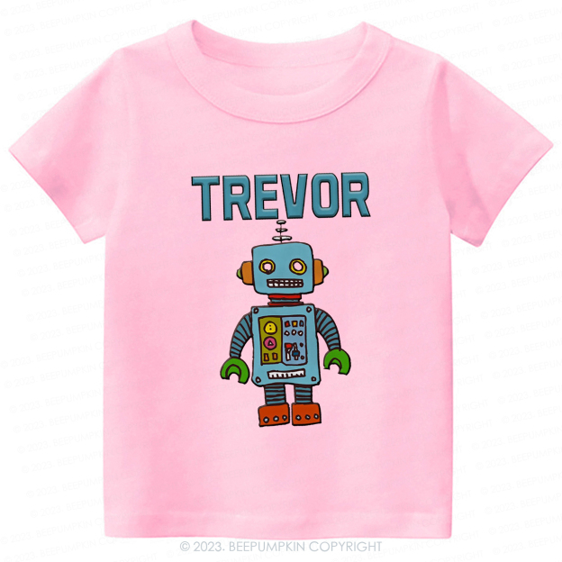 Personalized Robot Theme Kids Shirt