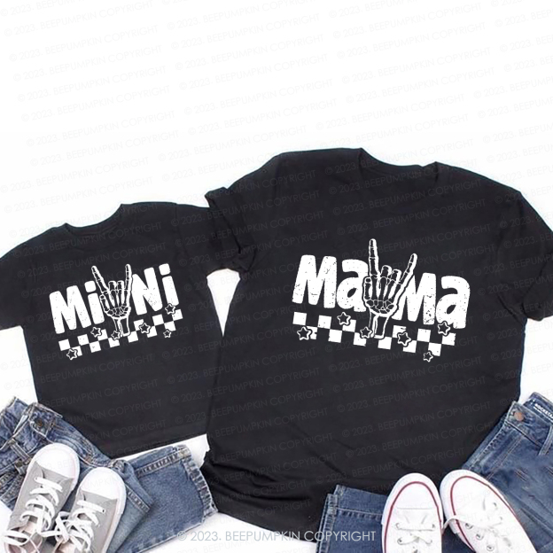 Mama Mini Retro Bone T-Shirts For Mom&Me