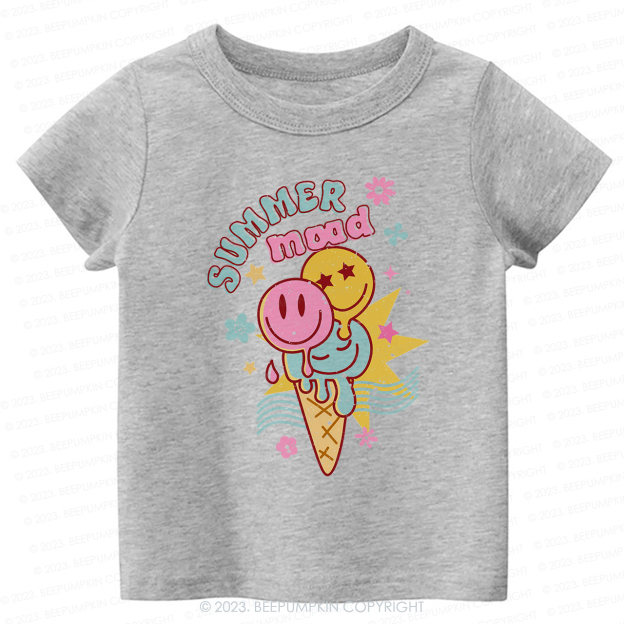  Summer Mood Ice Cream Happy Face Kids Shirt