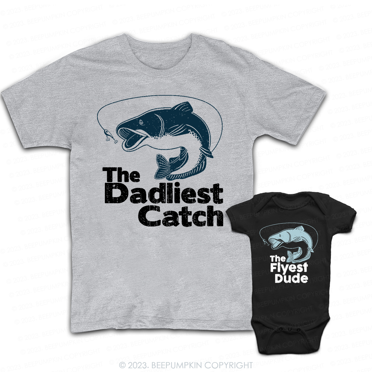 Funny Gift Fishing Dad & Me Matching T-Shirts