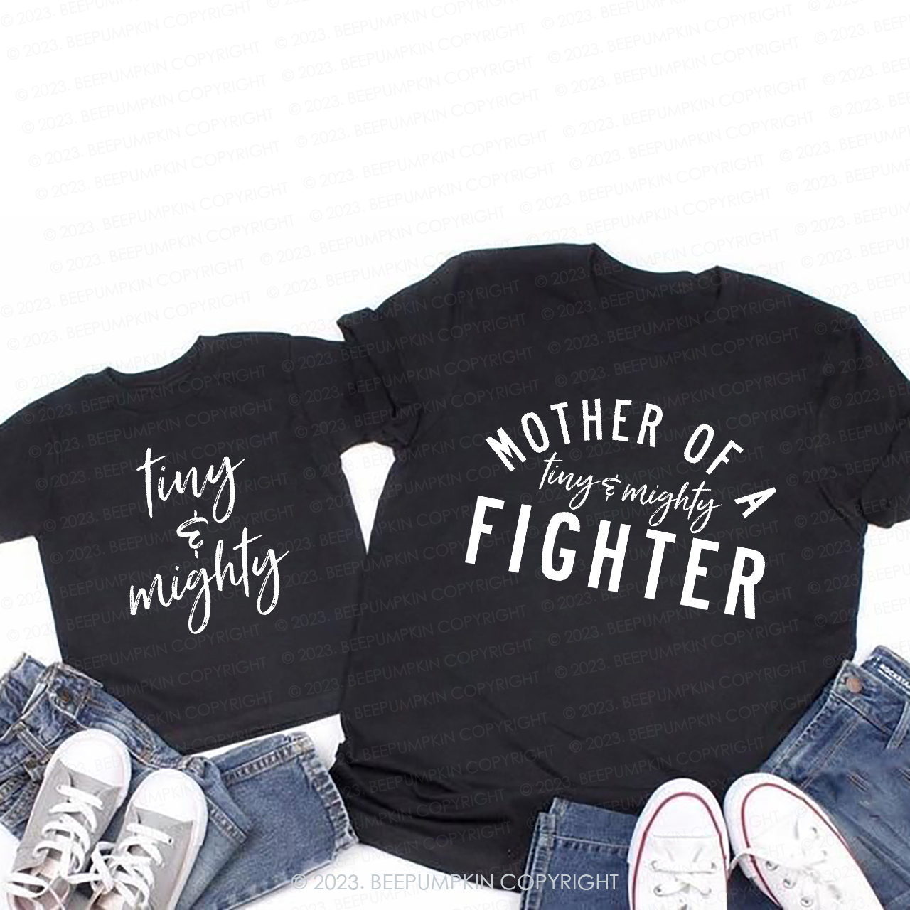 Mother Of A Tiny And Mighty Fighter T-Shirts For Mom&Me