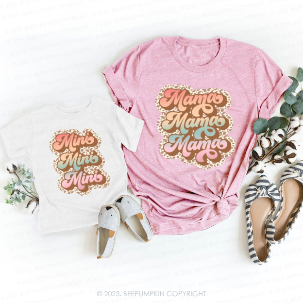 Retro Mama Mini Gradient T-Shirts For Mom&Me