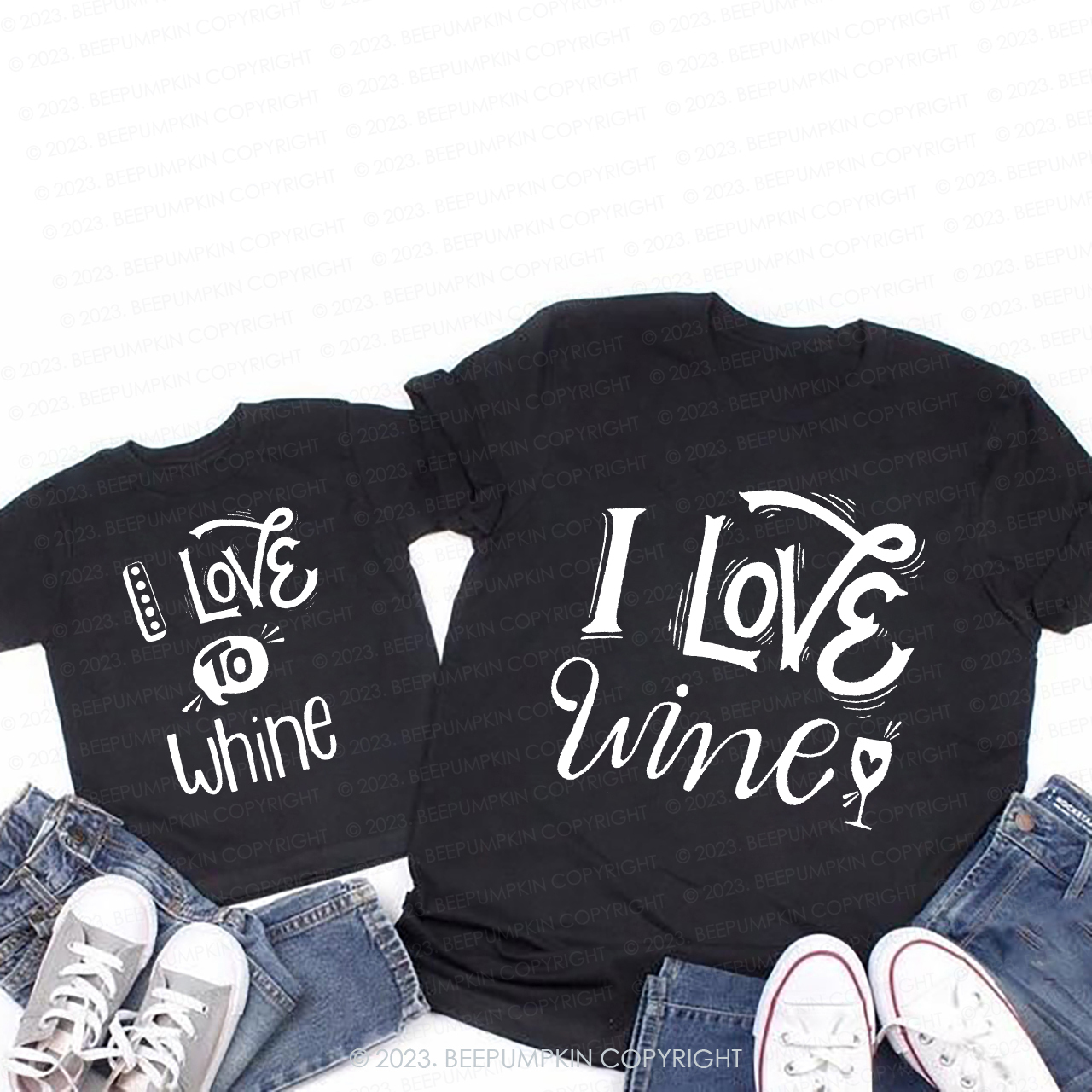 I Love Wine I Love To Whine T-Shirts For Mom&Me