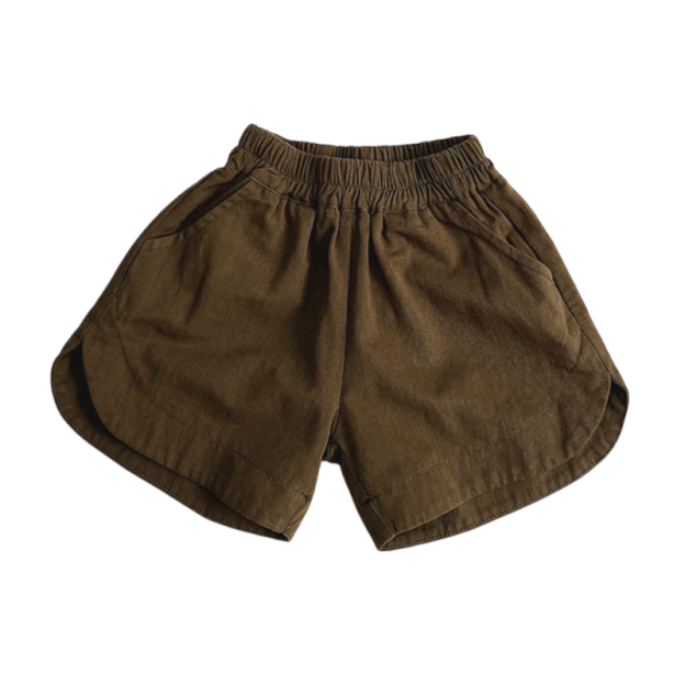 Cute Solid Color Retro Kids Shorts