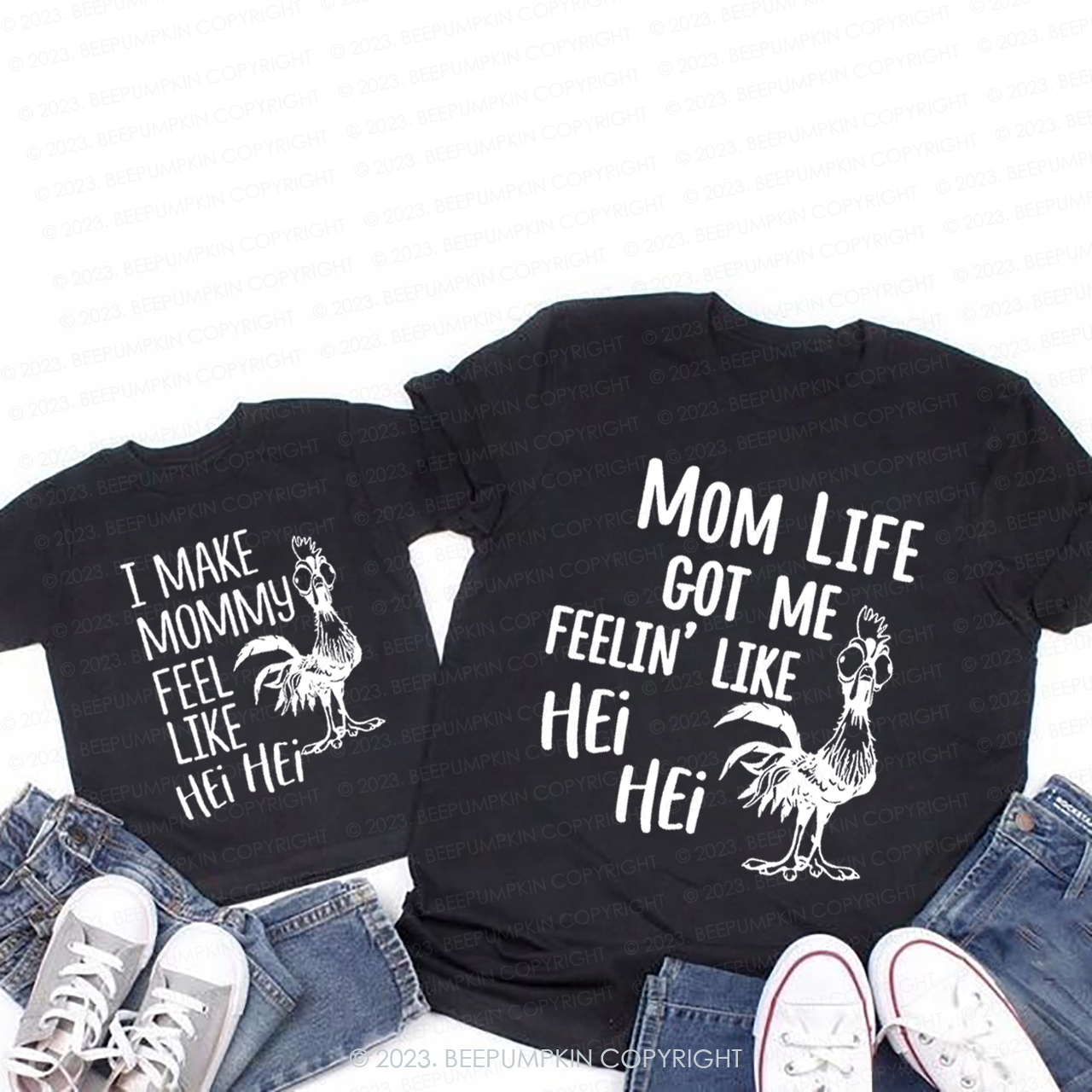 Mom Life Got Me Feelin' Like Hei Hei T-Shirts For Mom&Me