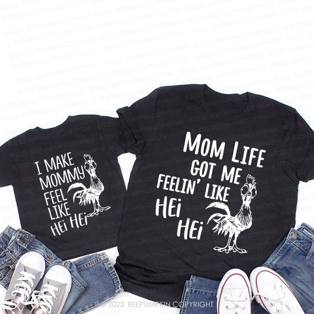 Mom Life Got Me Feelin' Like Hei Hei T-Shirts For Mom&Me
