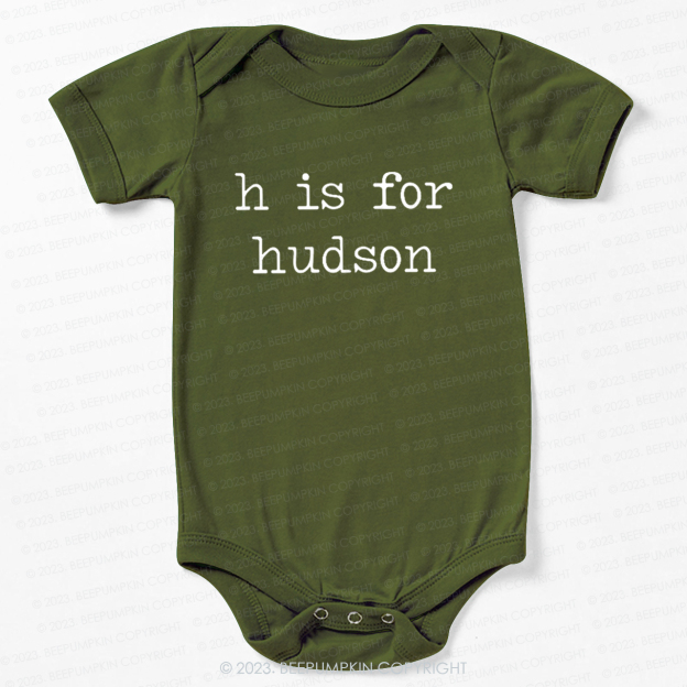 Personalized Vintage Letter Is For Name Bodysuit For Baby