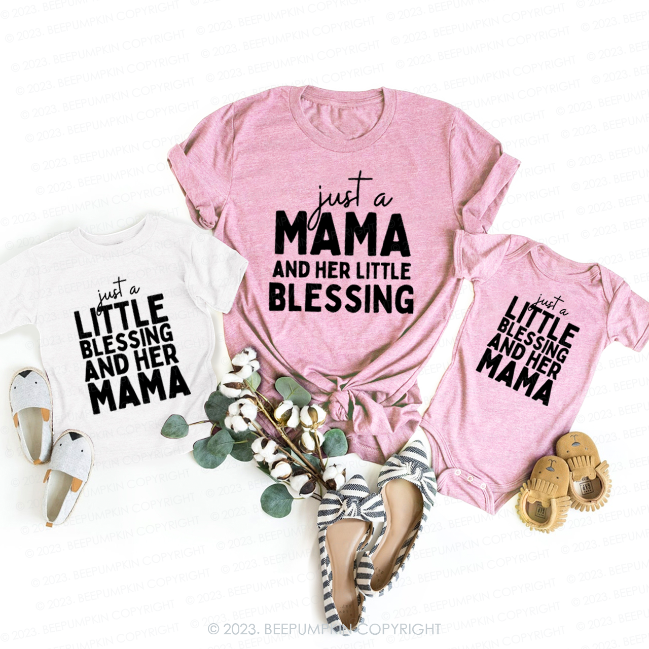 Just A Mama And Little Blessings T-Shirts For Mom&Me