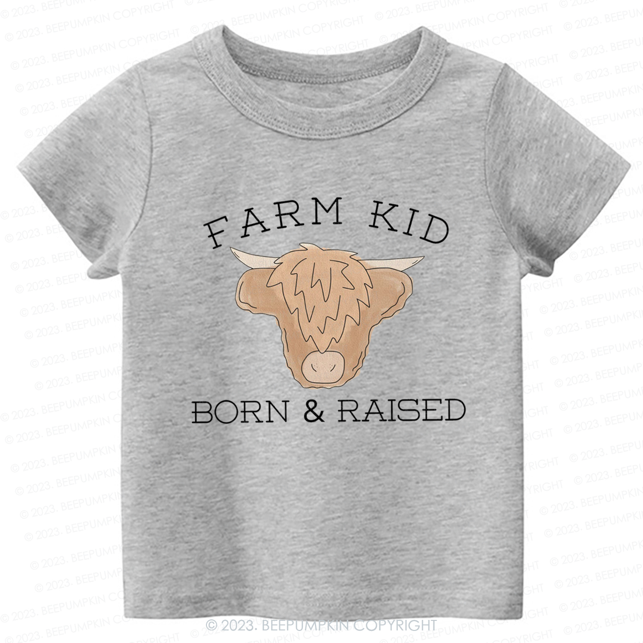 Farm Kid Born And Raised Kids Shirt