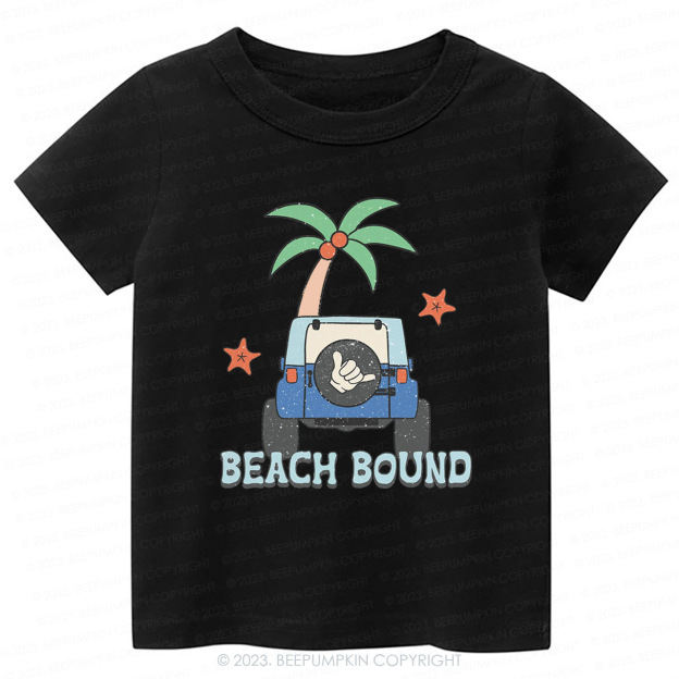 Beach Bound Car And Tree Kids Shirt