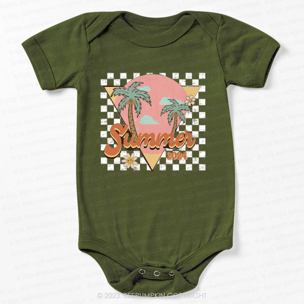 Retro Summer 2024 Palm Tree Bodysuit For Baby