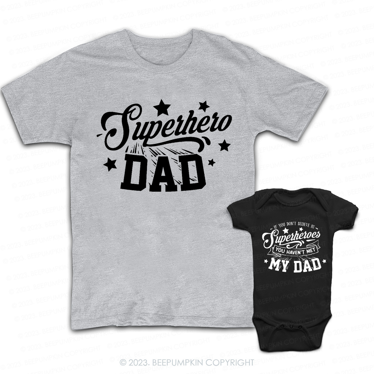 Funny Super Hero Dad Daddy And Me Matching Shirt