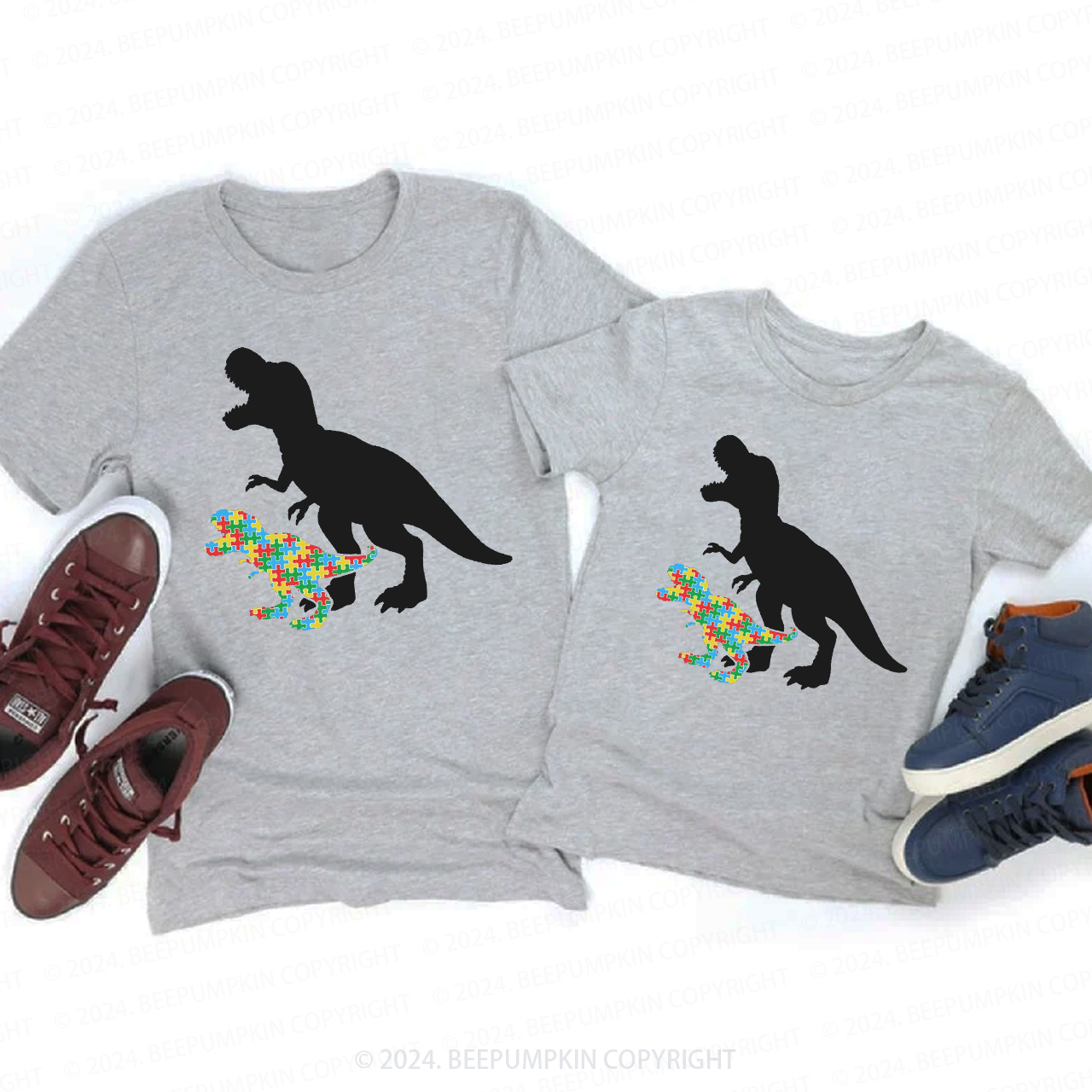 Matching Dinosaur Autism Daddy And Me Matching Shirt