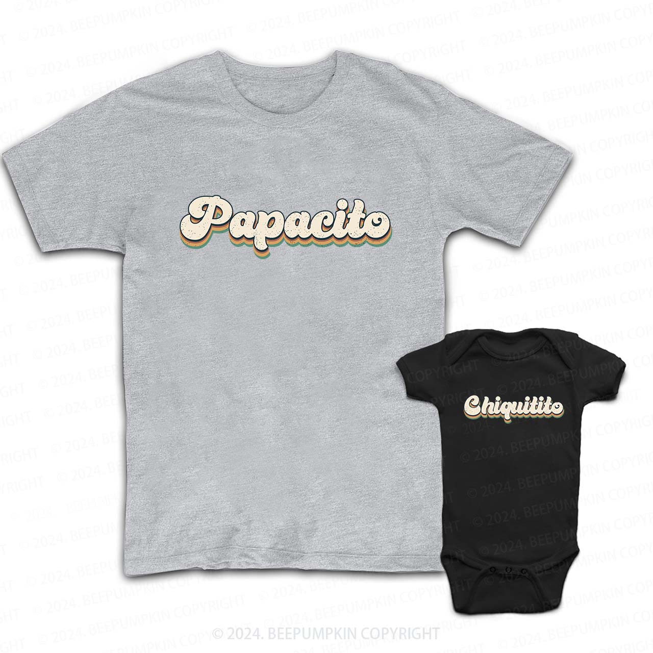 Papacito Chiquitito Daddy And Me Matching Shirt