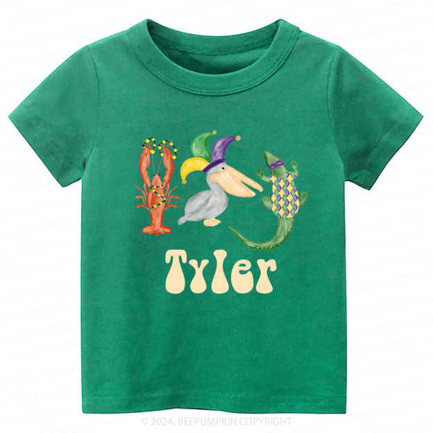 Personalized Mardi Gras Toddler&Kids Tees