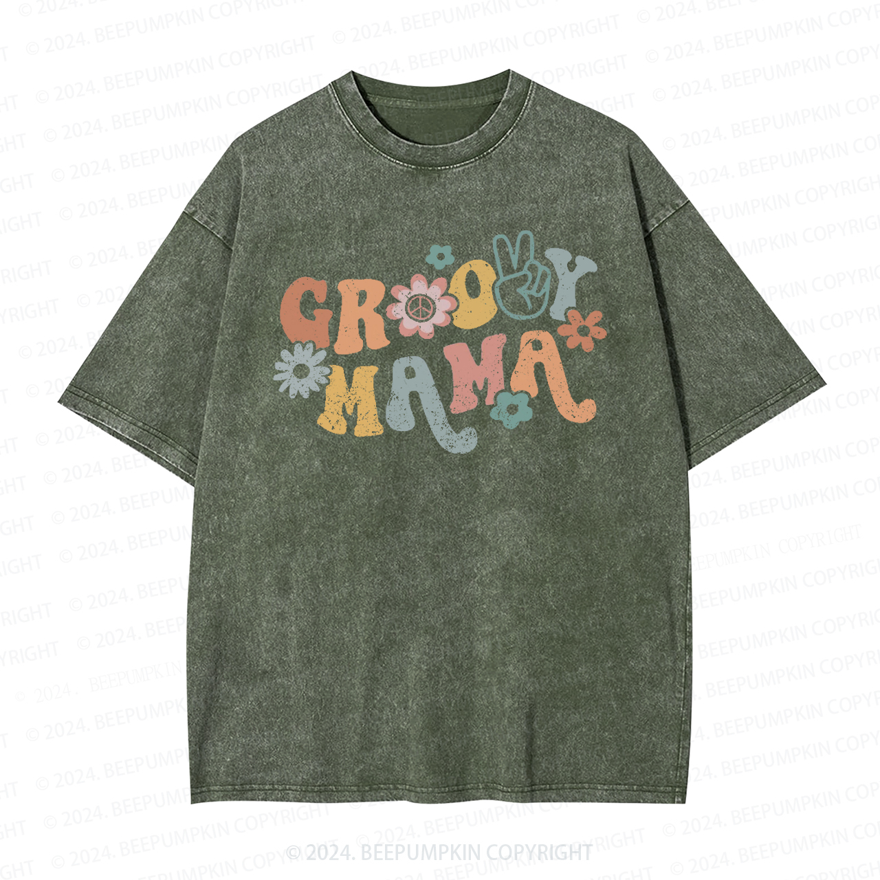 Groovy Mama Colors Mama Washed T-Shirts 