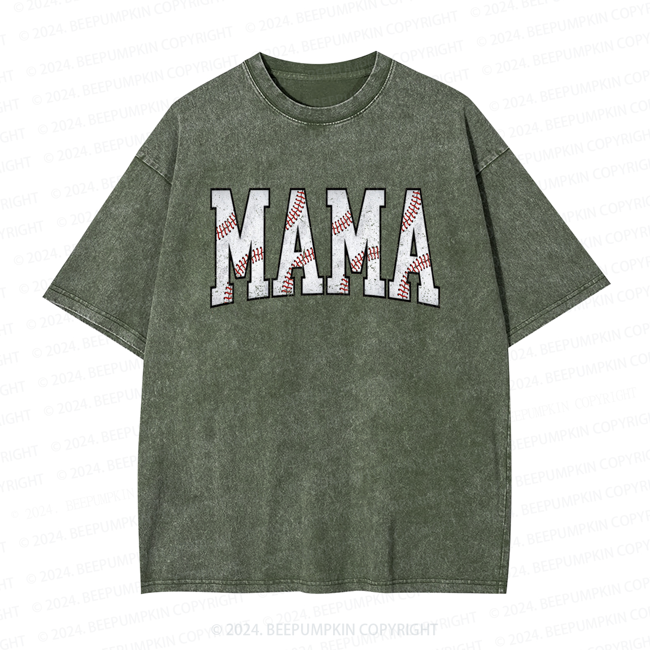 Cute Baseball Mama Washed T-Shirts 