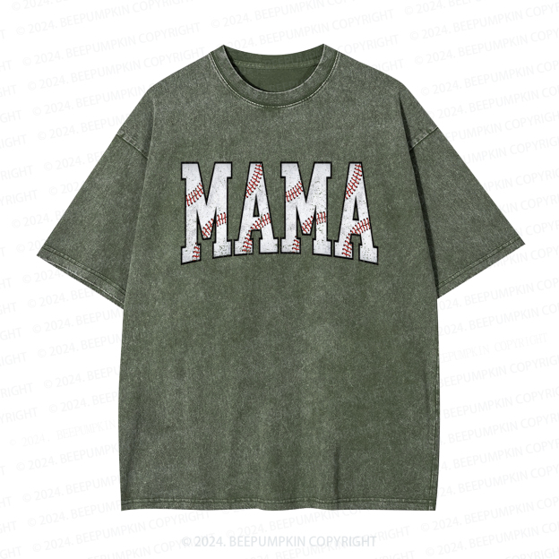 Cute Baseball Mama Washed T-Shirts 