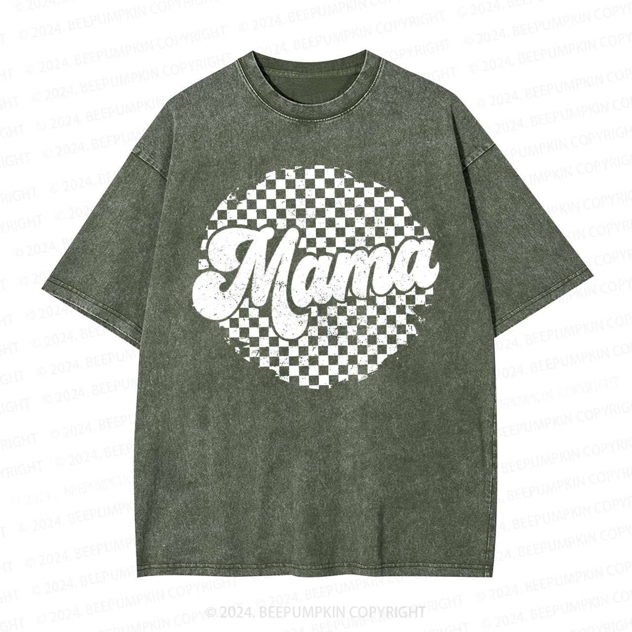 New Checkered Mama Washed T-Shirts 