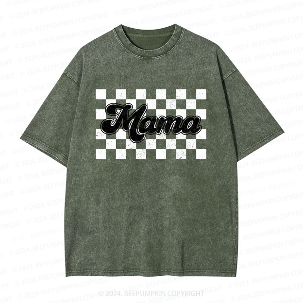 Checkered Cool Mama Washed T-Shirts 