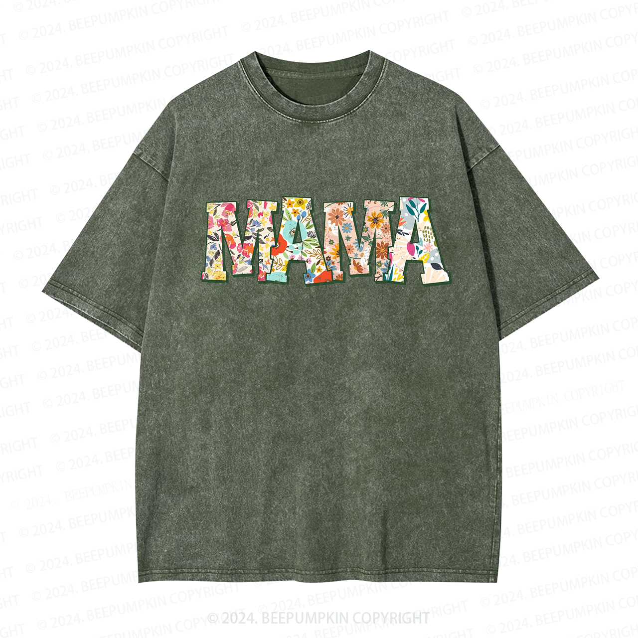 Retro Flower Mama Washed Tees