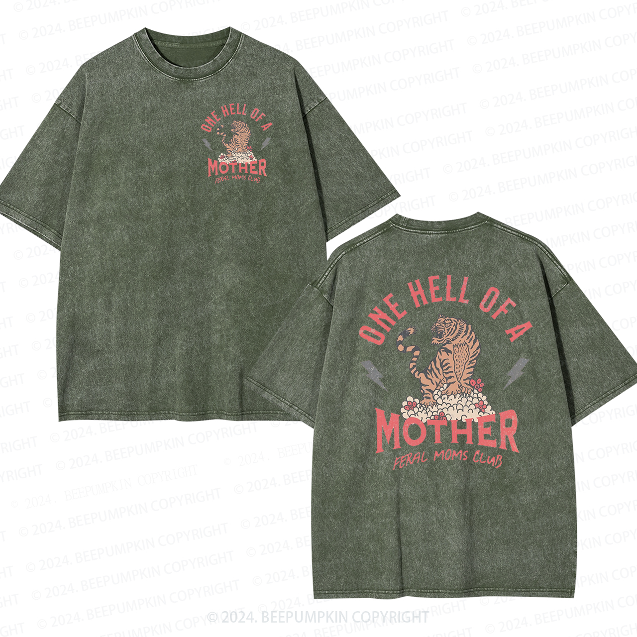 One Hell Of A Mother Trendy Mama Washed Tees