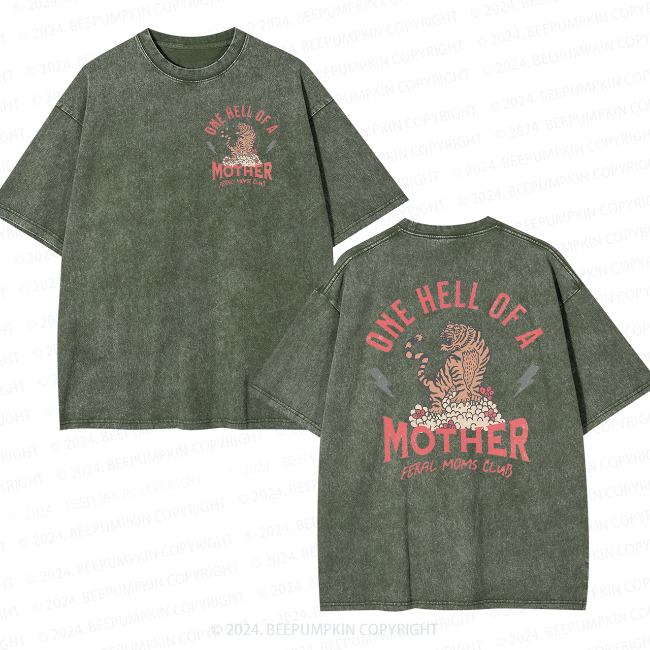 One Hell Of A Mother Trendy Mama Washed Tees