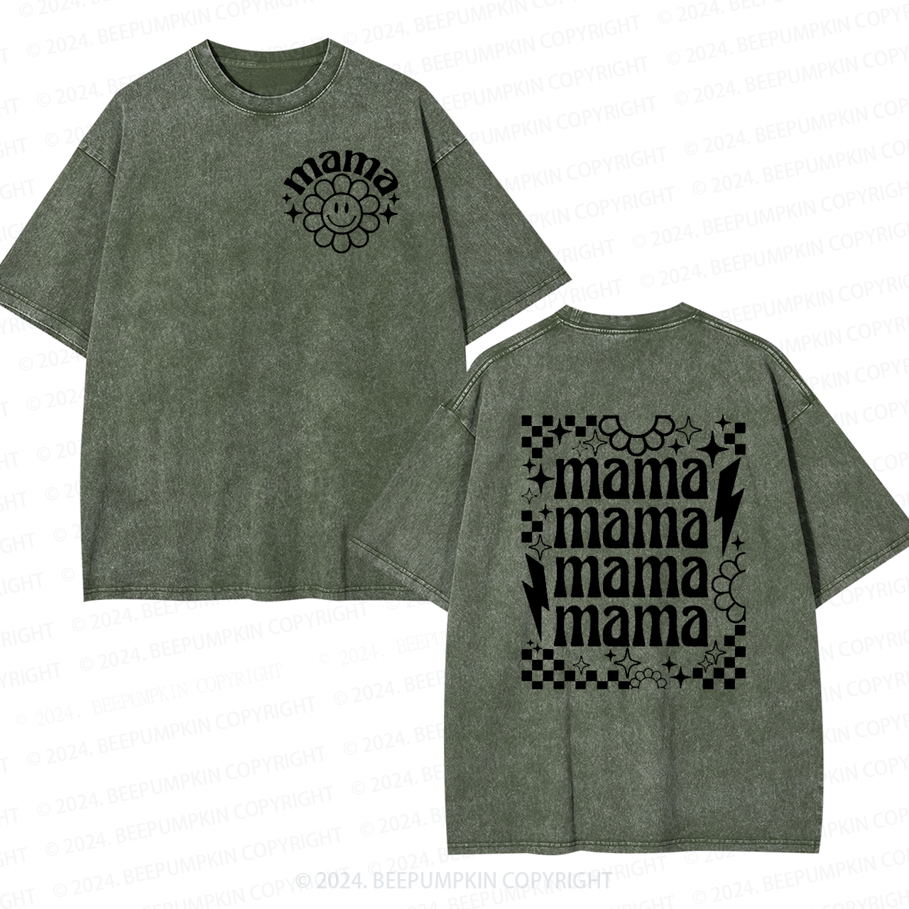 Retro Mama Sunflower Mama Washed Tees