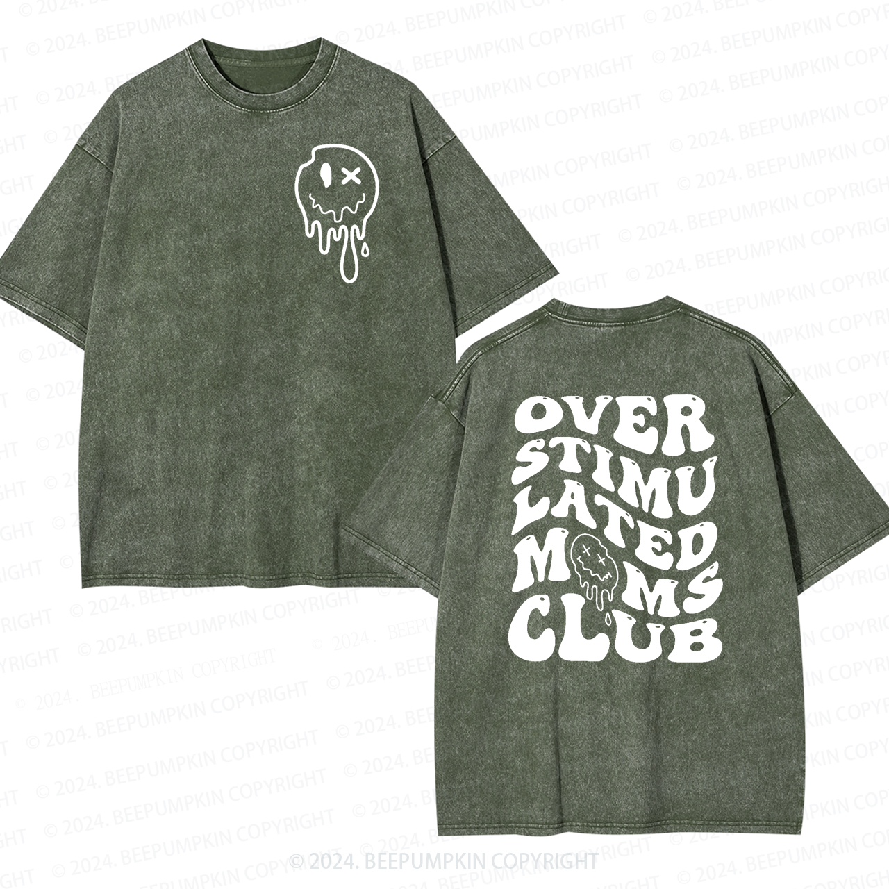 Overstimulated Moms Club Mama Washed Tees