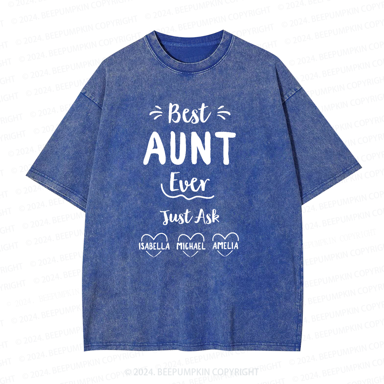 Personalized Best Ever Aunt Washed Tees