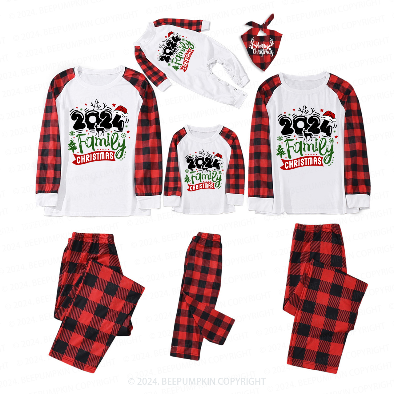Christmas Hat With 2024 Family Matching Pajamas Sale-Beepumpkin™