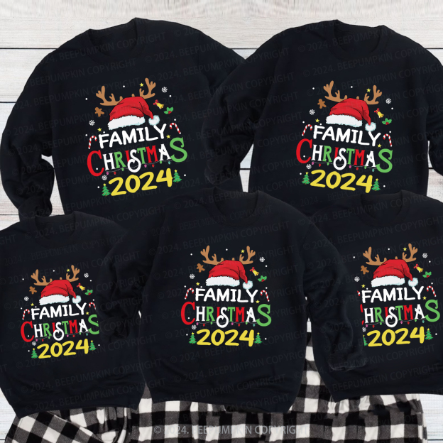 2024 Family Christmas Santa Shirts For Family Members Sweatshirts