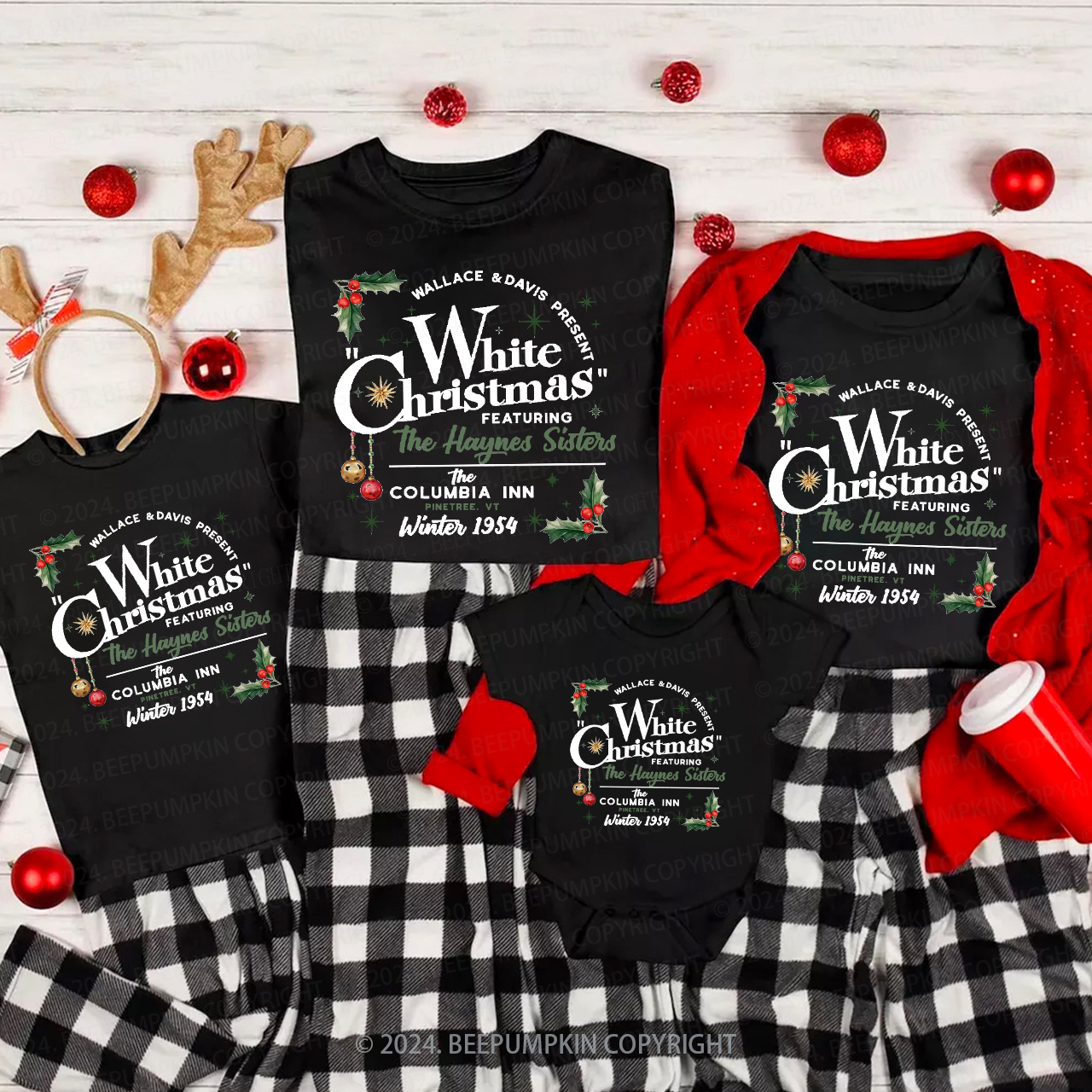 White Christmas Movie Retro Matching Tees