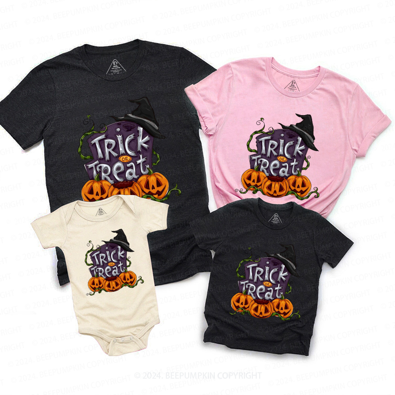 Trick Or Treat Halloween Family Matching Shirts
