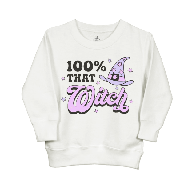 100% That Witch Halloween Pumpkin Kids Sweatshirt
